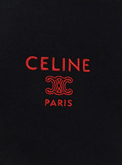 Celine Cotton T-Shirt With Contrasting Logo On The Front