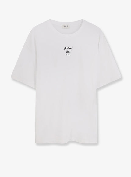 Celine Relaxed Cotton T-Shirt Optic White Black