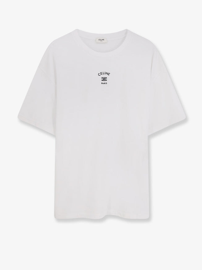 Celine Relaxed Cotton T-Shirt Optic White Black