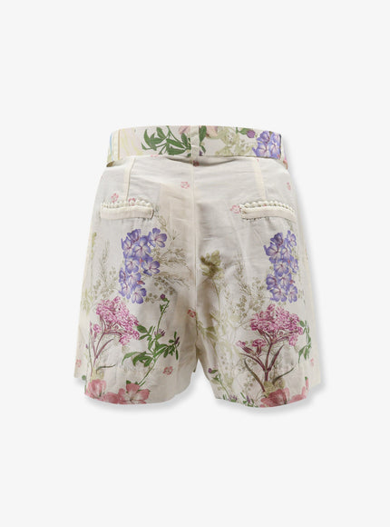 Charo Ruiz Ibiza Pansy Cotton Blend Shorts With All-Over Floral Pattern