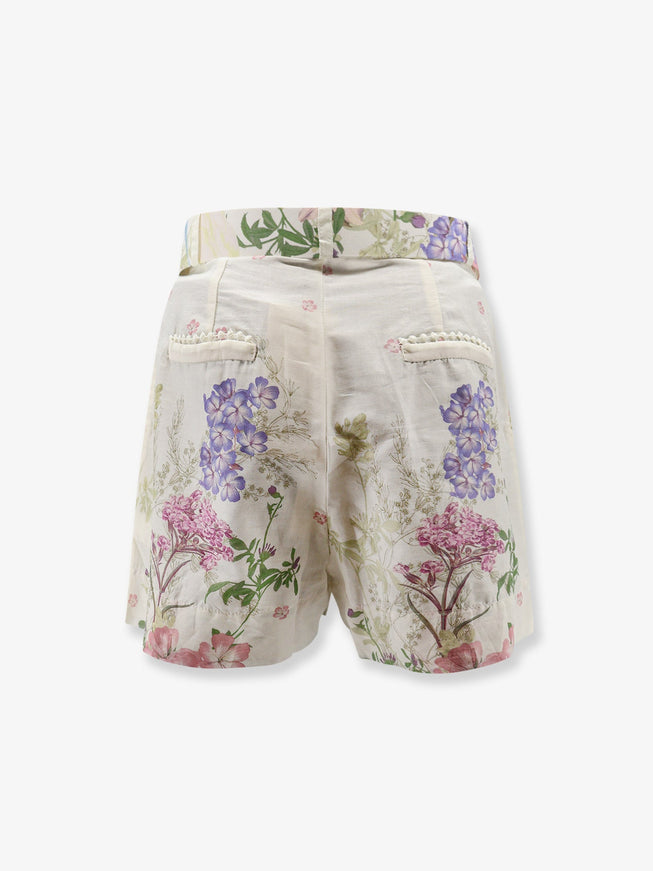 Charo Ruiz Ibiza Pansy Cotton Blend Shorts With All-Over Floral Pattern