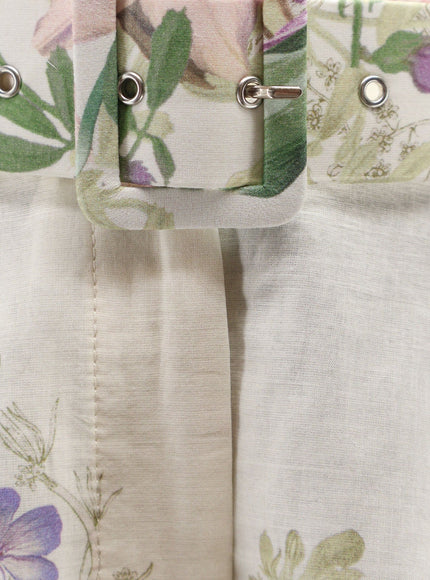 Charo Ruiz Ibiza Pansy Cotton Blend Shorts With All-Over Floral Pattern