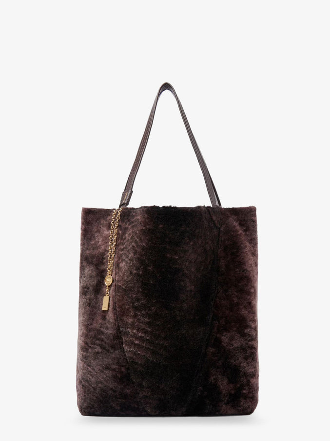 Chloe' Spin Shearling Shoulder Bag Uni Kohl Brown