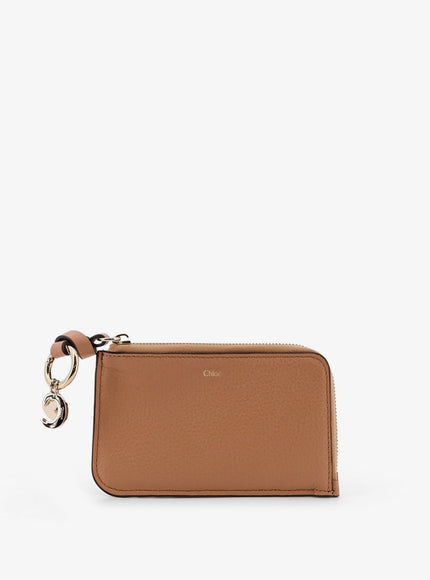 Chloe' Alphabet Leather Coin Purse Uni Light Tan