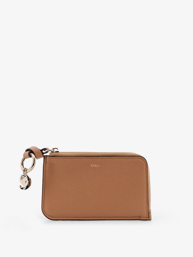 Chloe' Alphabet Leather Coin Purse Uni Light Tan