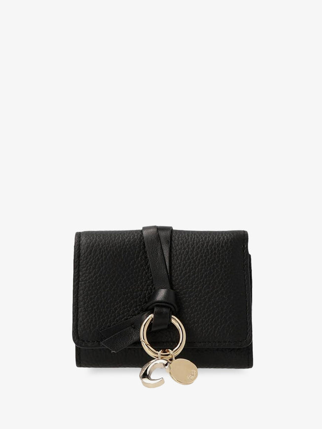 Chloe' Alphabet Leather Wallet Uni Black