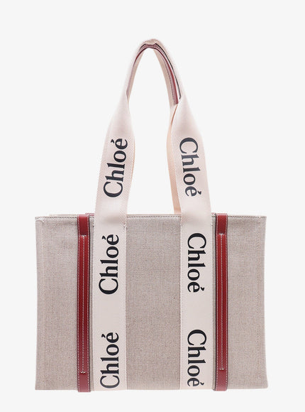 Chloe' Woody Linen Shoulder Bag Uni Brown