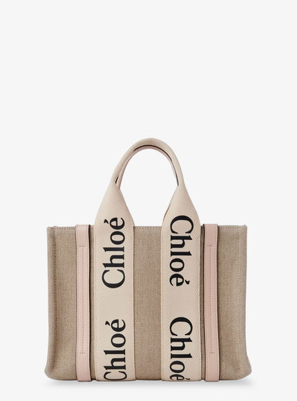 Chloe' Woody Linen Handbag Uni Cement Pink