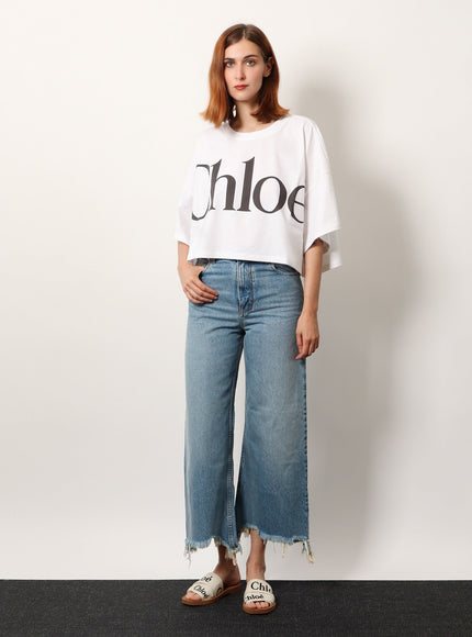 Chloe' Cotton T-Shirt With Maxi Logo On The Front