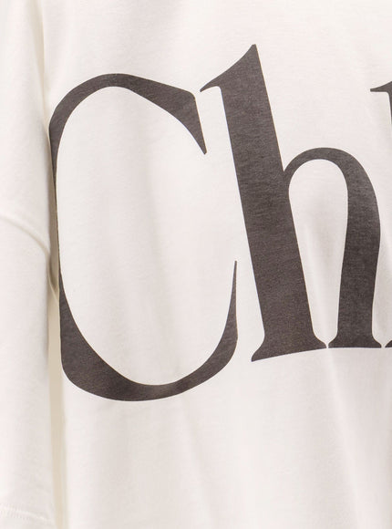 Chloe' Cotton T-Shirt With Maxi Logo On The Front