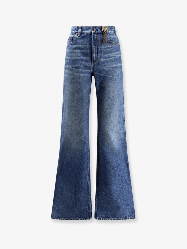Chloe' High Waist Biologic Cotton Jeans Faded Indigo