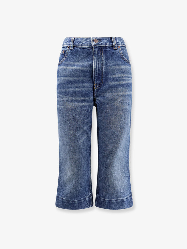Chloe' Blue Denim Capri Jeans Faded Indigo