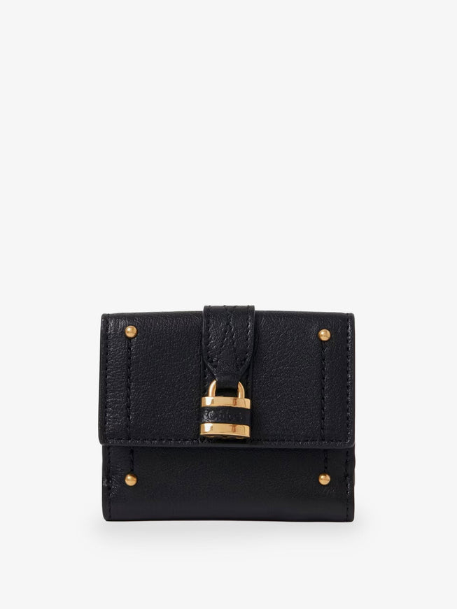 Chloe' Paddington Trifold Leather Wallet Uni Black