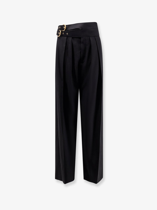 Chloe' Virgin Wool Trousers Black