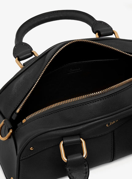 Chloe' Small Bowling Leather Crossbody Bag