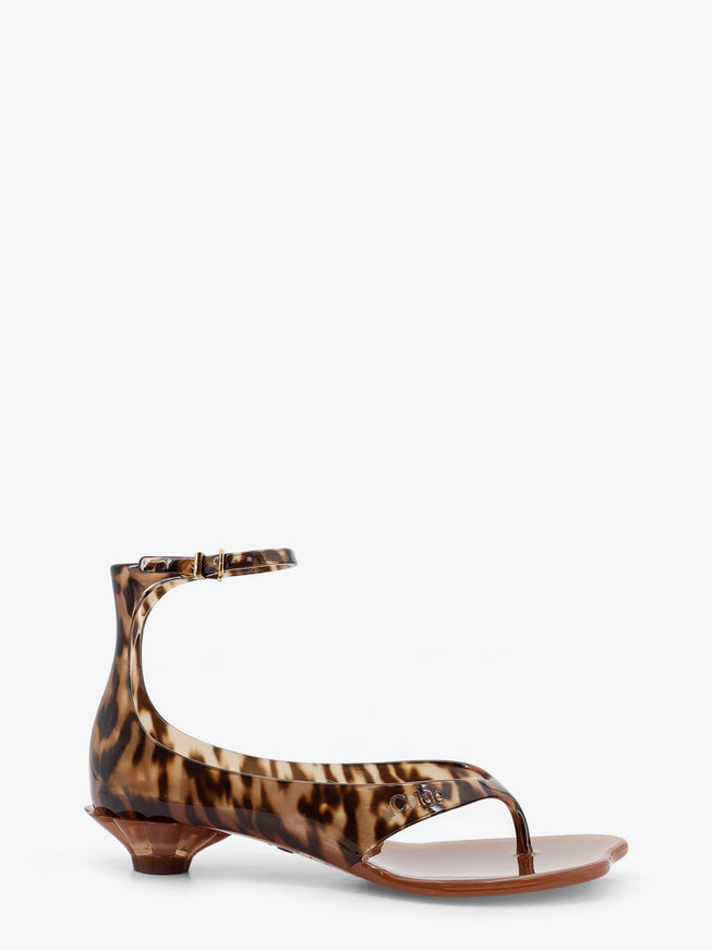 Chloe' Jelly Tpu Sandals With Animal Print Blackbrown