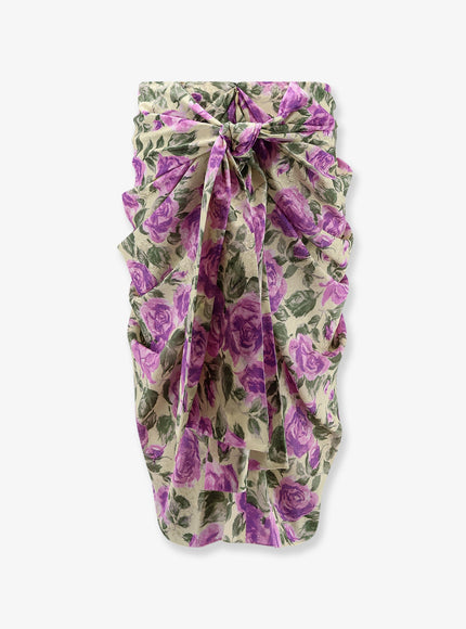 Chloe' Silk Skirt With Multicolor Print