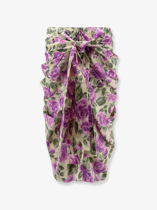 Chloe' Silk Skirt With Multicolor Print