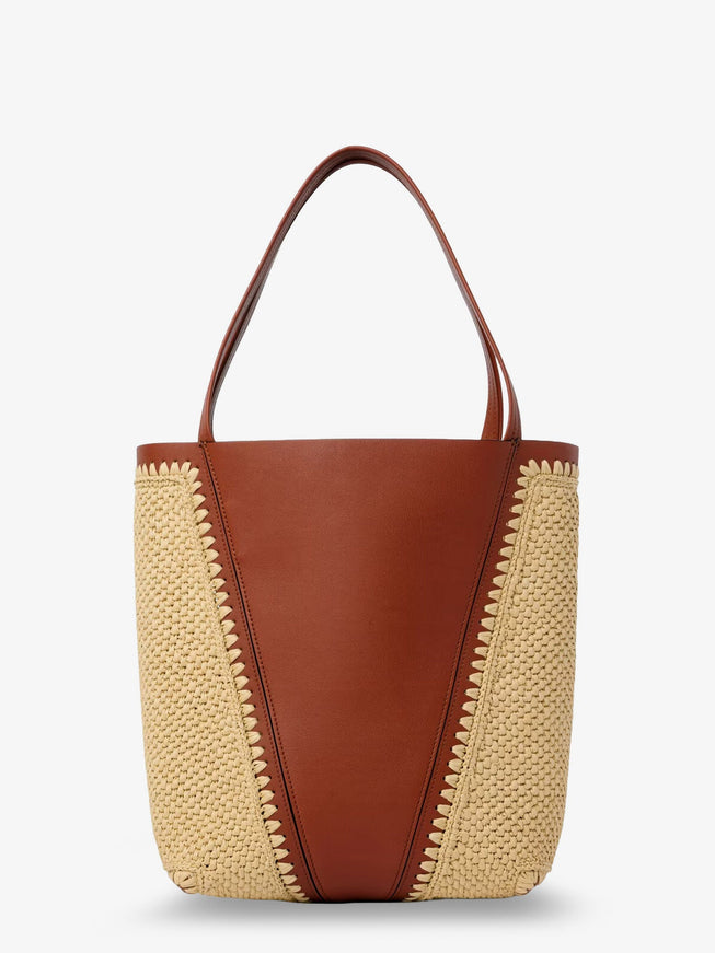 Chloe' Chloé Spin Leather And Raffia Shoulder Bag
