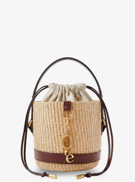 Chloe' Chloé Charms Natural Fibers Bucket Bag Uni Craftybrown