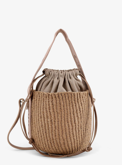 Chloe' Woody Raffia Bucket Bag Uni Blushy Beige