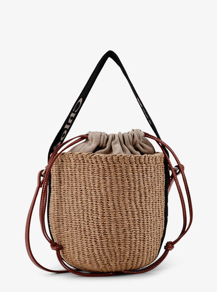 Chloe' Woody Raffia Bucket Bag Uni Black - Beige 1