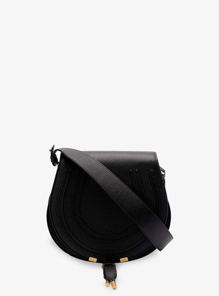 Chloe' Marcie Saddle Leather Crossbody Bag Uni Black