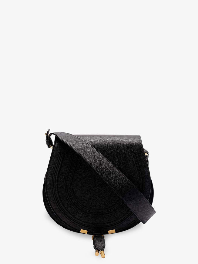 Chloe' Marcie Saddle Leather Crossbody Bag Uni Black