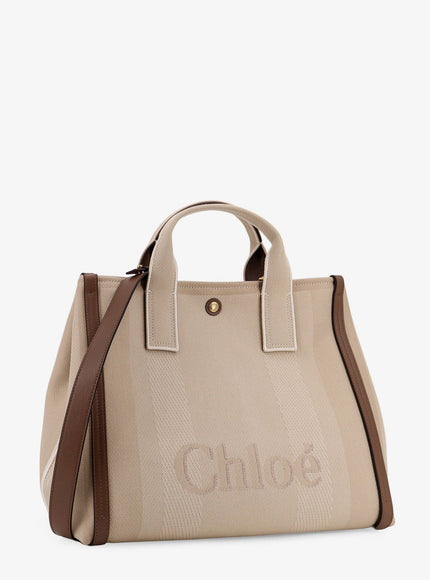 Chloe' Striped Jacquard Fabricchloé Carry Tote Bag