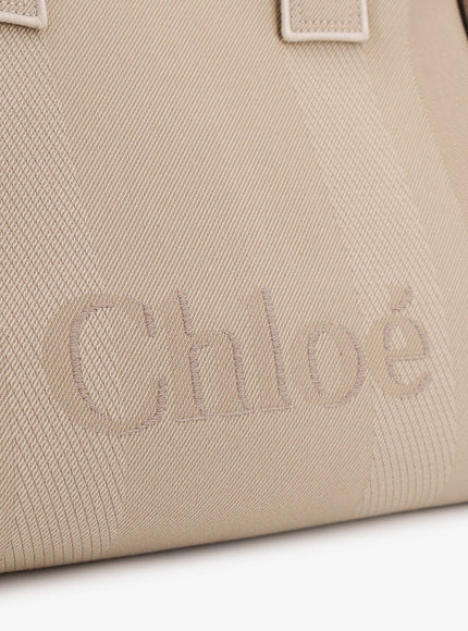 Chloe' Striped Jacquard Fabricchloé Carry Tote Bag