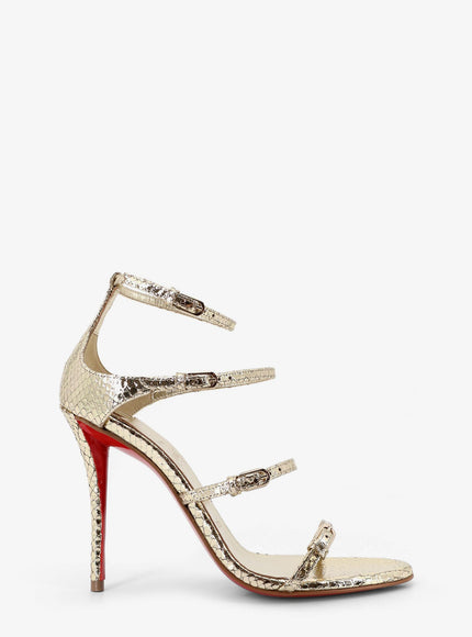 Christian Louboutin Millenium 100 Python Leather Sandals Anticgoldlinplatine
