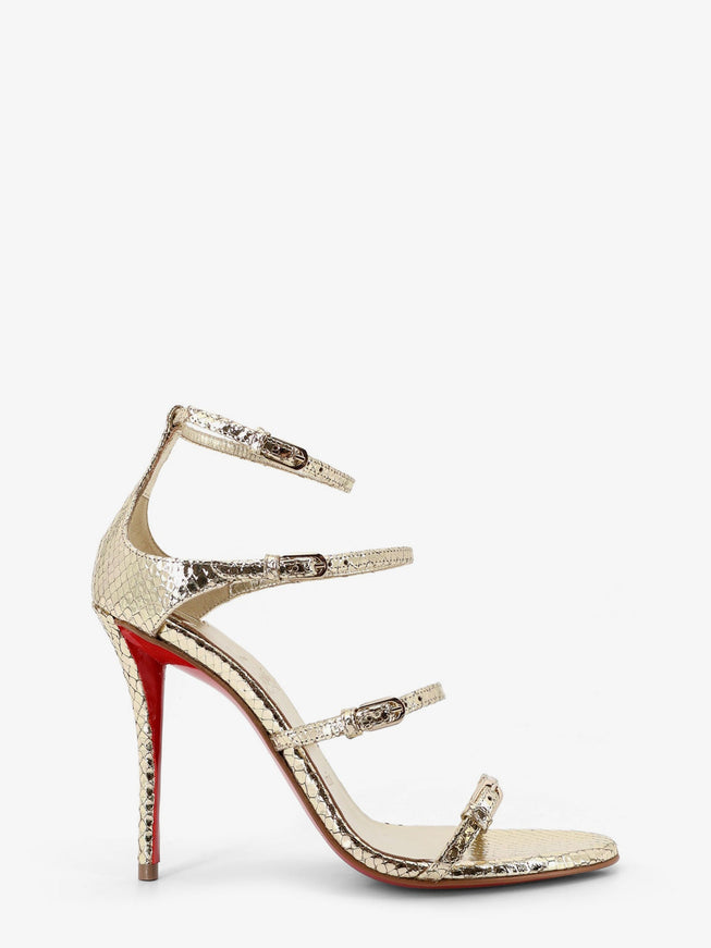 Christian Louboutin Millenium 100 Python Leather Sandals Anticgoldlinplatine
