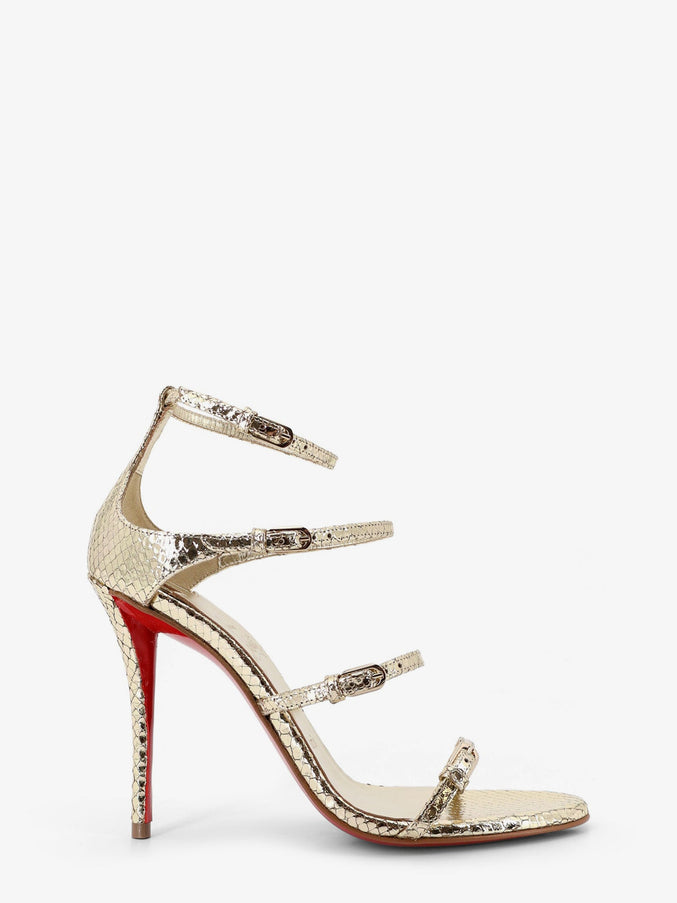 Christian Louboutin Millenium 100 Python Leather Sandals Anticgoldlinplatine