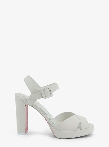 Christian Louboutin Cora Leather Sandals Biancolinbianco