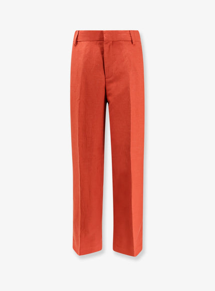 Closed Jurdy Cotton And Linen Trousers Brick Red