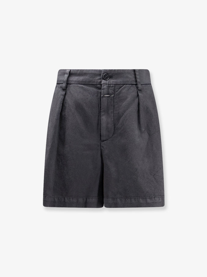 Closed Fevyl Cotton And Linen Blend Shorts Black
