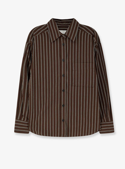 Closed Striped Cotton Shirt M Maple Brown