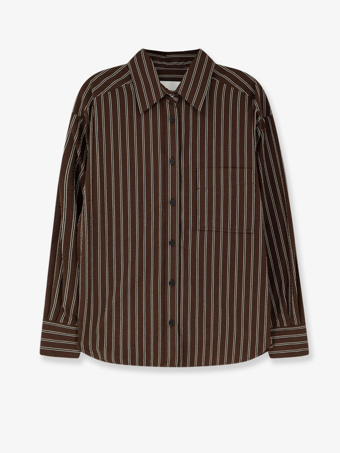 Closed Striped Cotton Shirt M Maple Brown