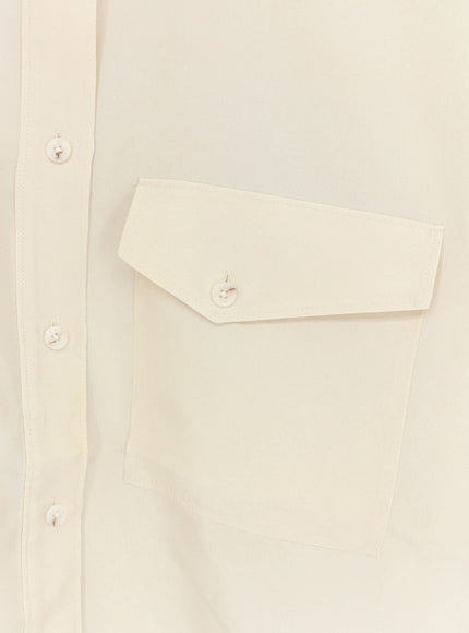 Closed Cropped Silk Shirt