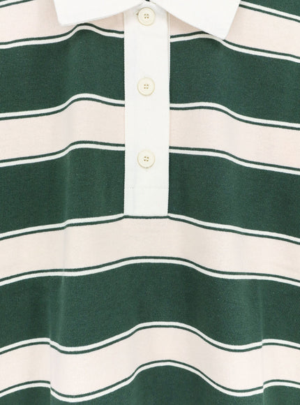 Closed Striped Cotton Rugby Polo Shirt
