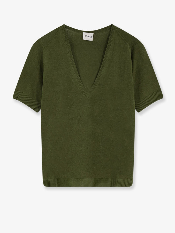 Closed Linen And Cotton Blend Sweater Hunter Green