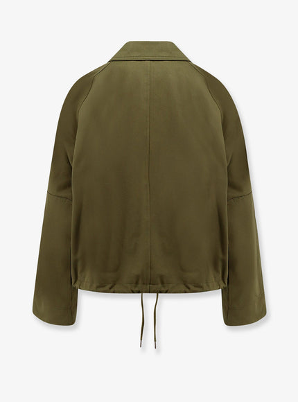 Closed Cotton Jacket With Logo Embroidery