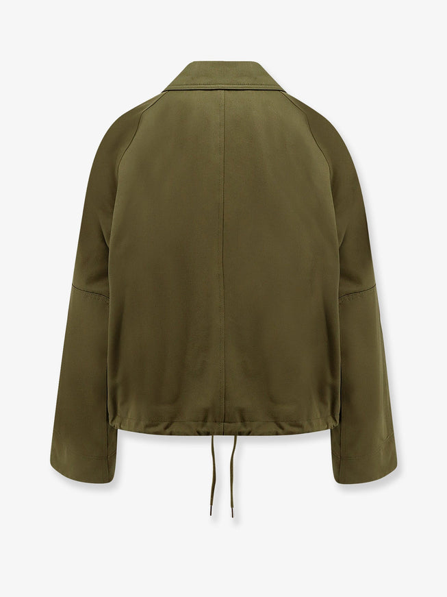 Closed Cotton Jacket With Logo Embroidery