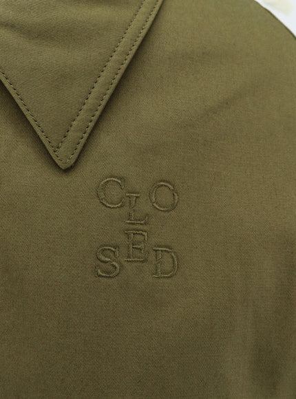 Closed Cotton Jacket With Logo Embroidery