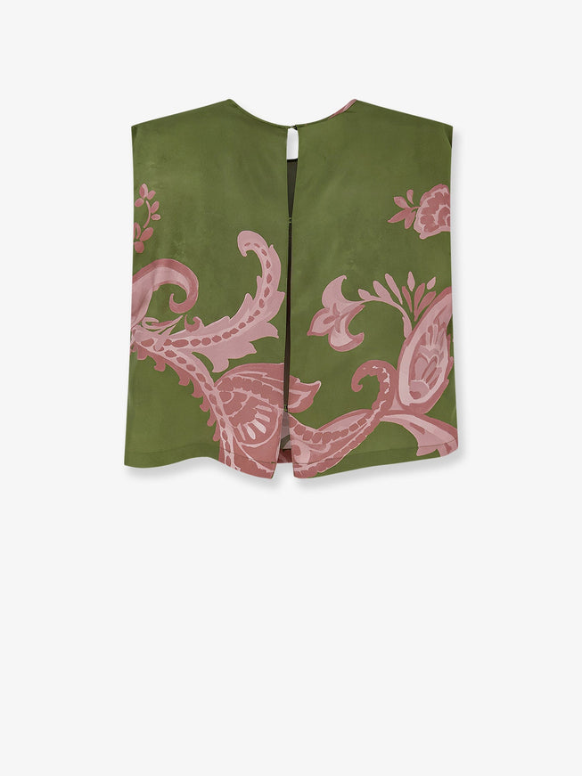 Co.go Printed Silk Sleeveless Shirt