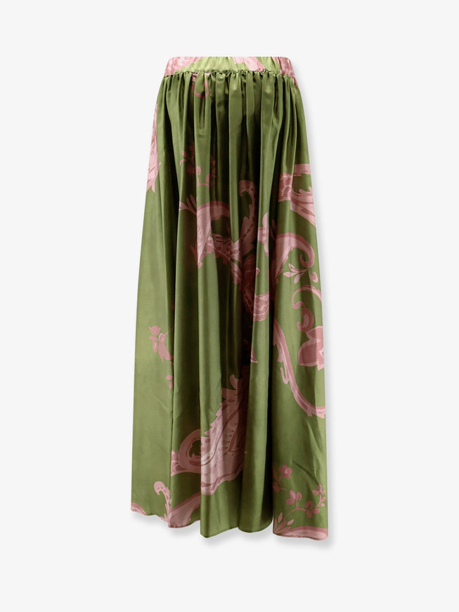 Co.go Printed Silk Long Skirt