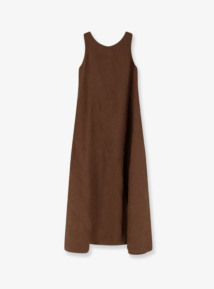 Co.go Linen Long Dress Marrone