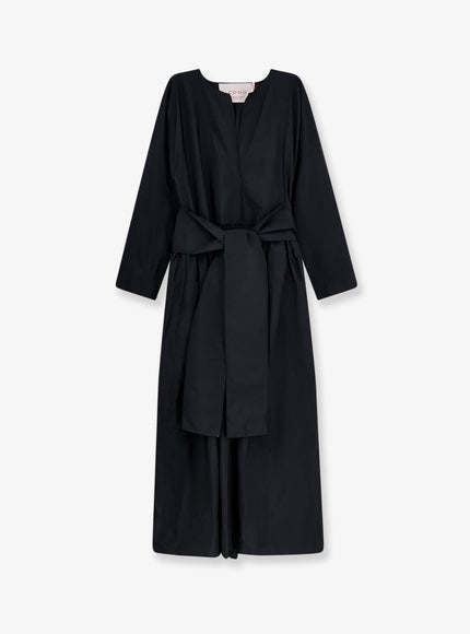 Co.go Long Dress With Belt Nero
