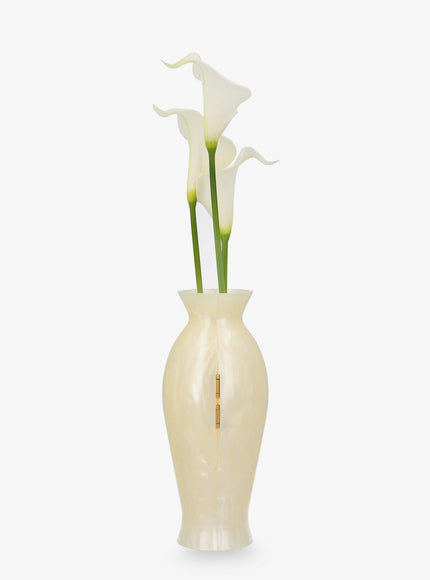Cult Gaia Florence Acrylic Clutch Bag With Marbled Effect And Calla Lily Detail