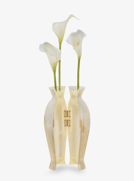 Cult Gaia Florence Acrylic Clutch Bag With Marbled Effect And Calla Lily Detail